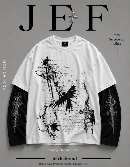 Y2K raven cross full sleeve T-Shirt