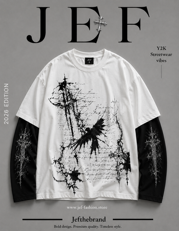 Y2K raven cross full sleeve T-Shirt