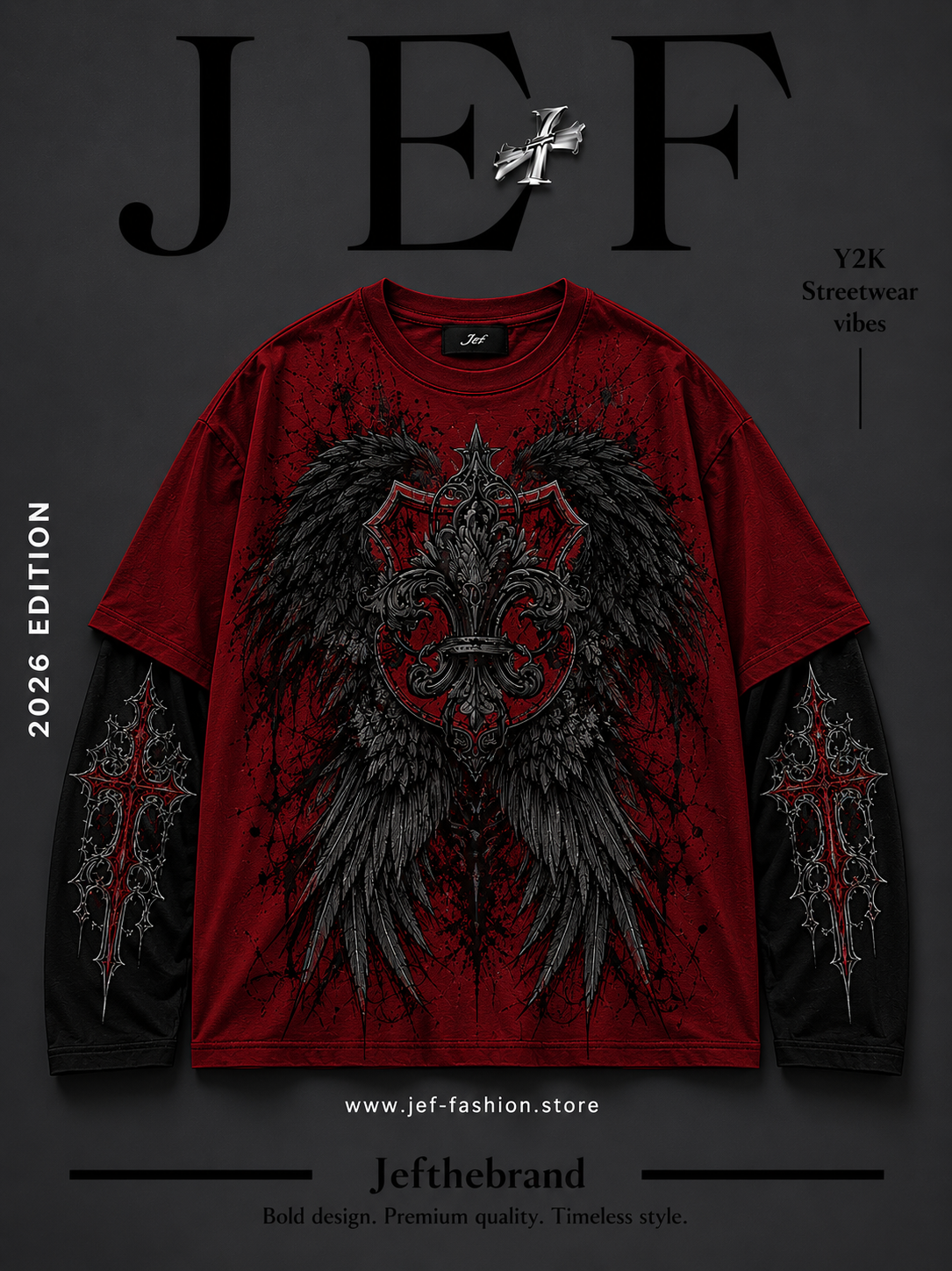 Dark wings oversized full Sleeve T-Shirt
