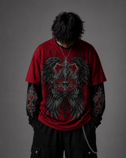 Dark wings oversized full Sleeve T-Shirt