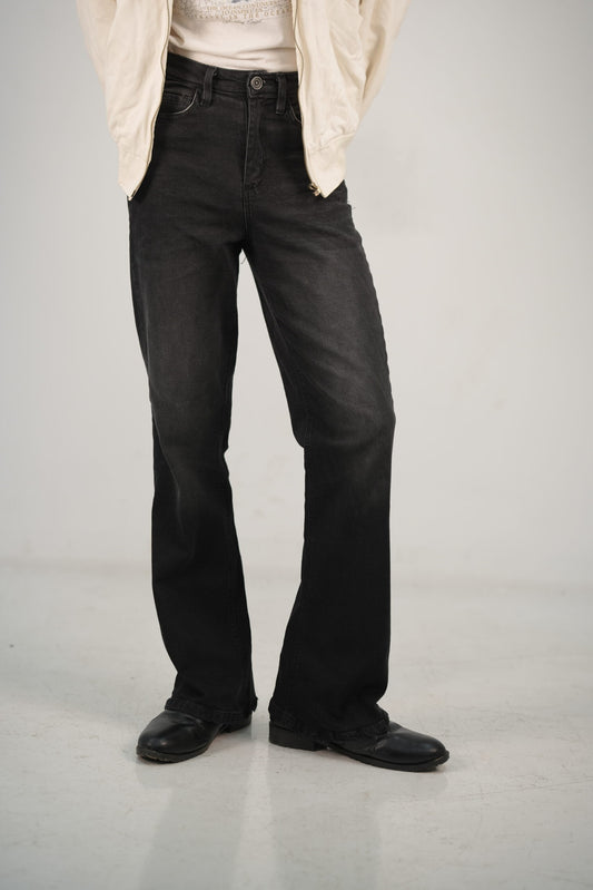 Vintage Black Denim Bootcut Jeans