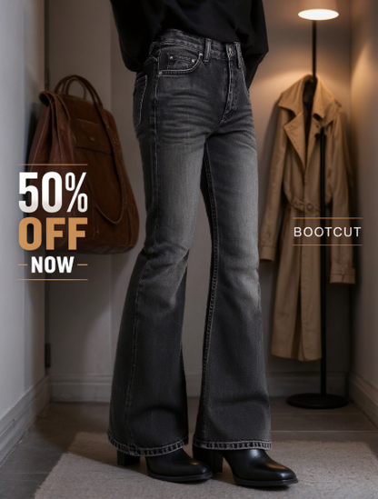 Vintage Black Denim Bootcut Jeans (Unisex)