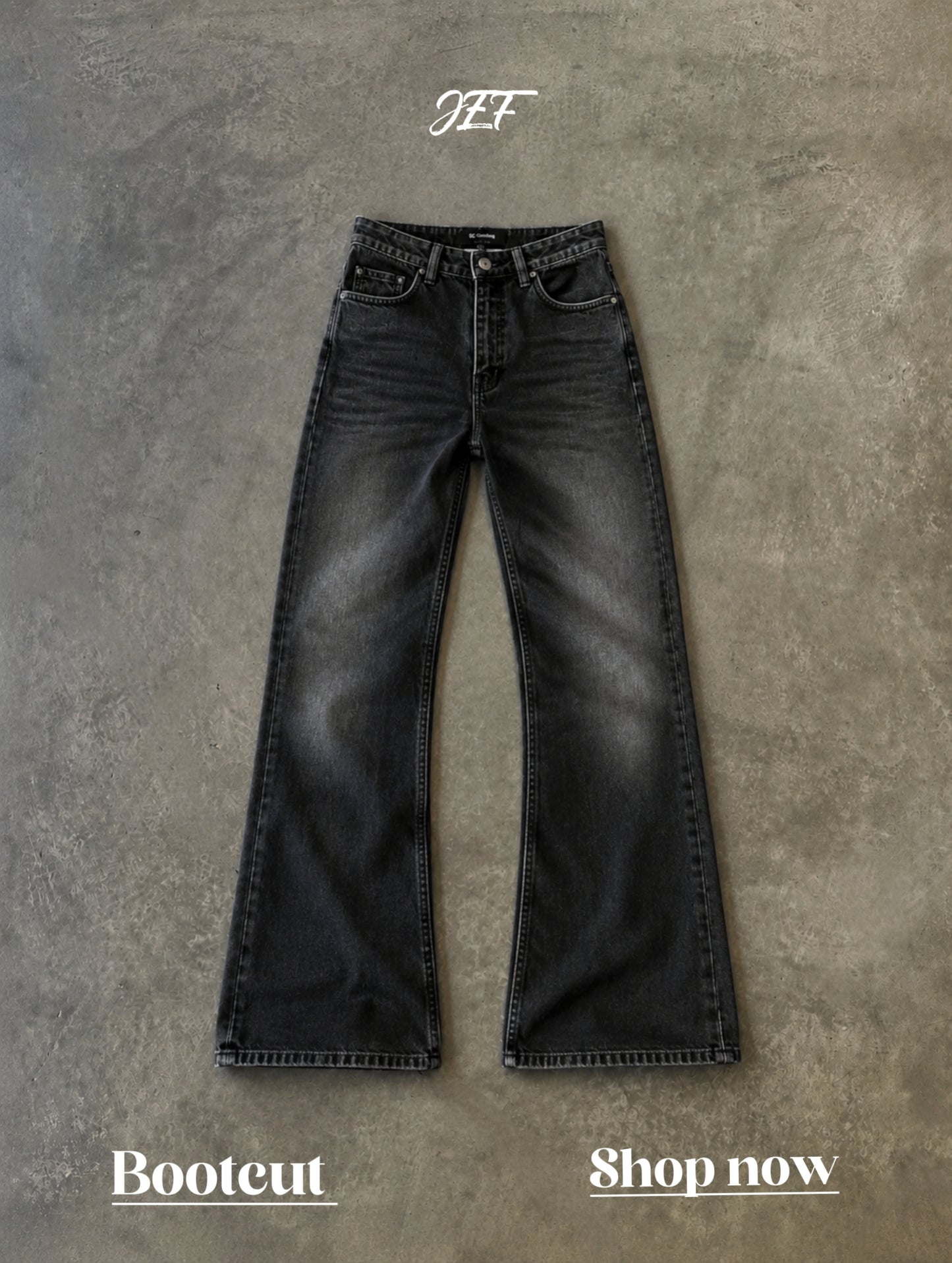 Vintage Black Denim Bootcut Jeans (Unisex)